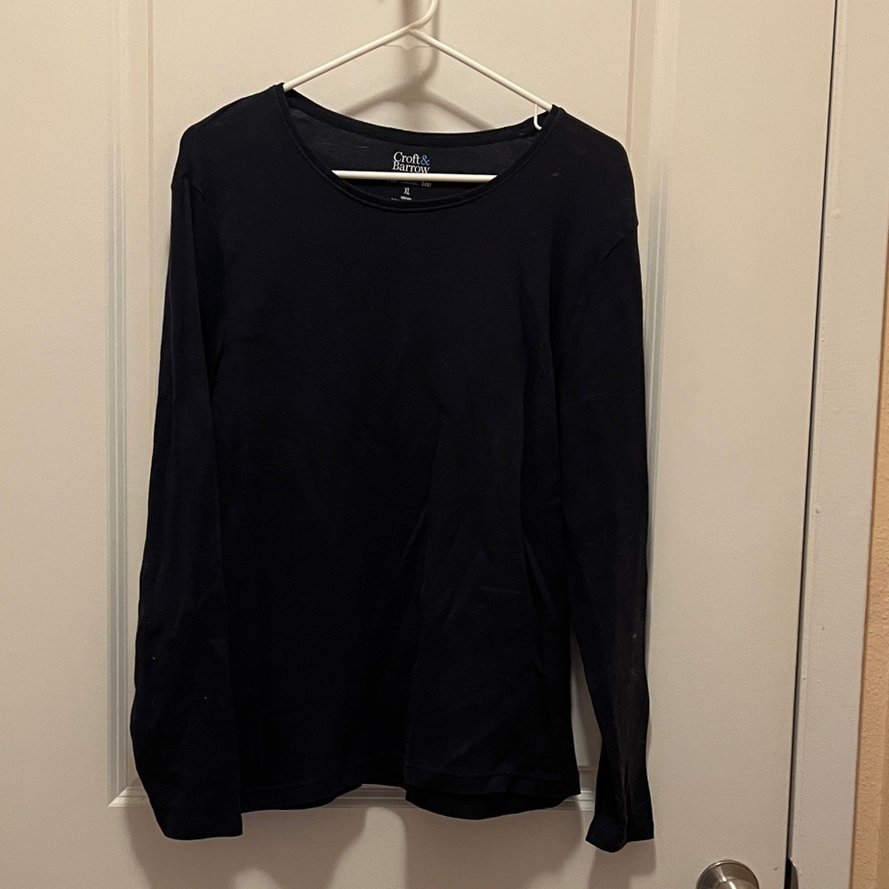Croft & Barrow Navy Blue Long Sleeve Top